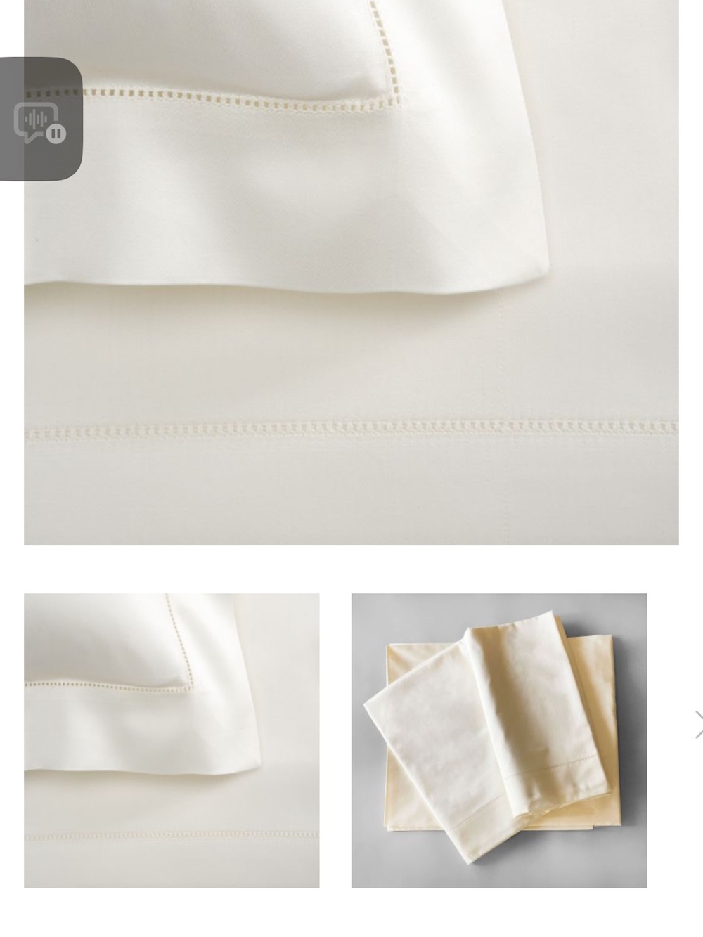 Cream Hemstitch Sheet Set